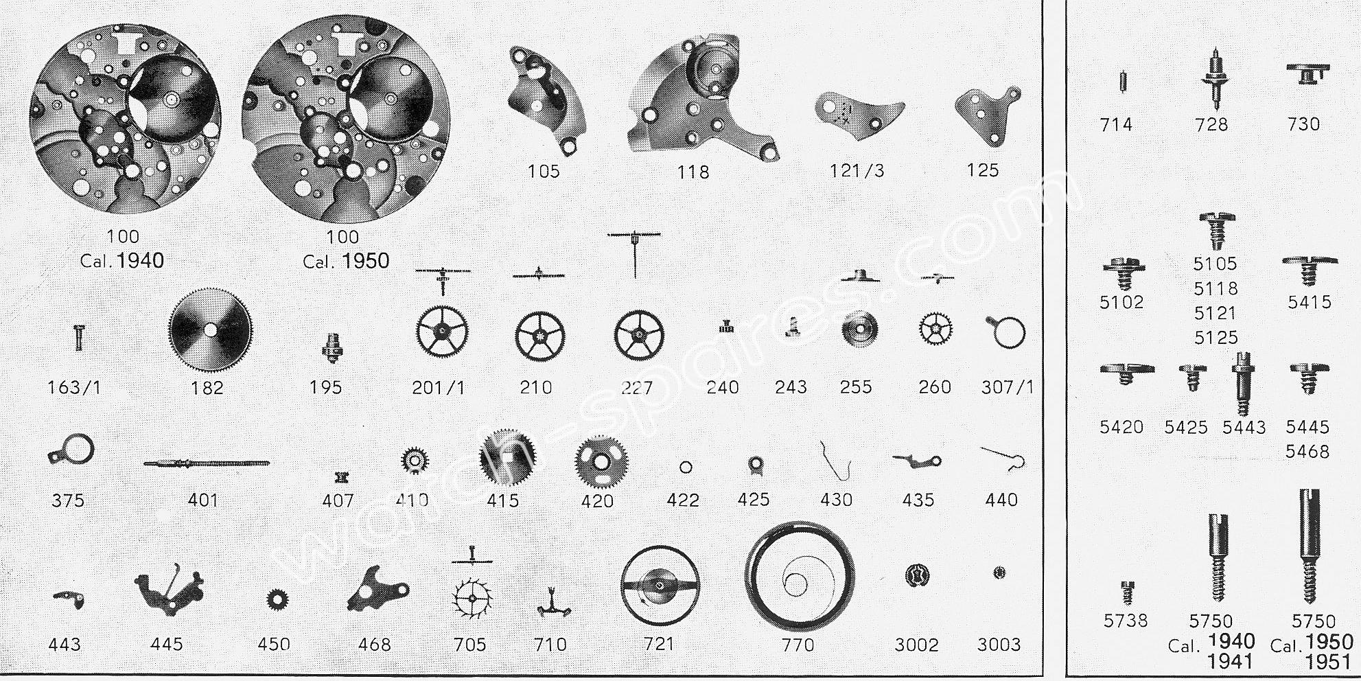 A Schild AS 1950 watch parts A Schild AS 1950 watch parts