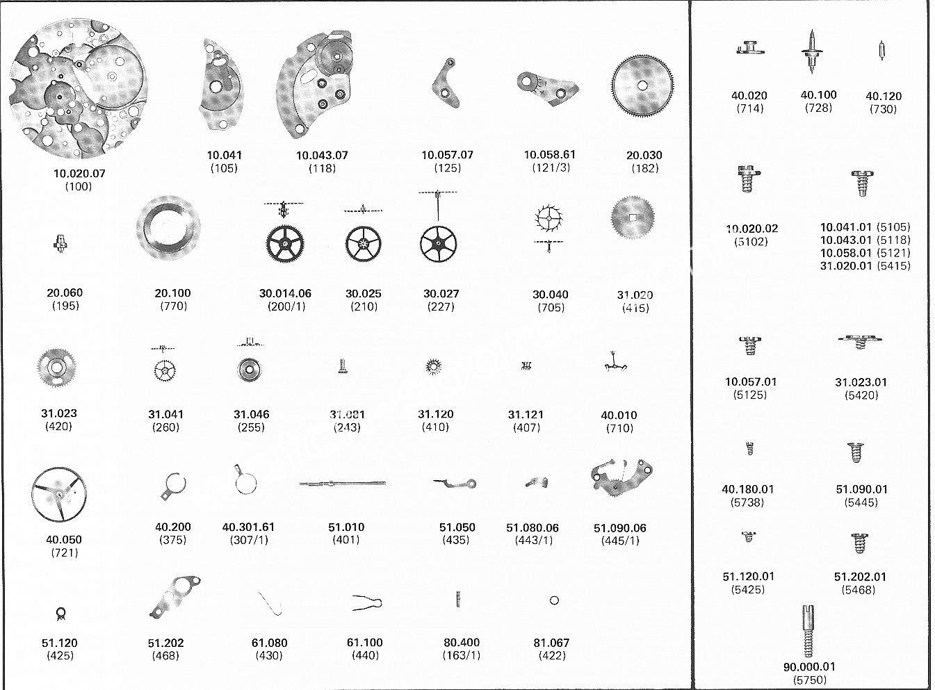 A Schild AS 2060 watch parts A Schild AS 2060 watch parts