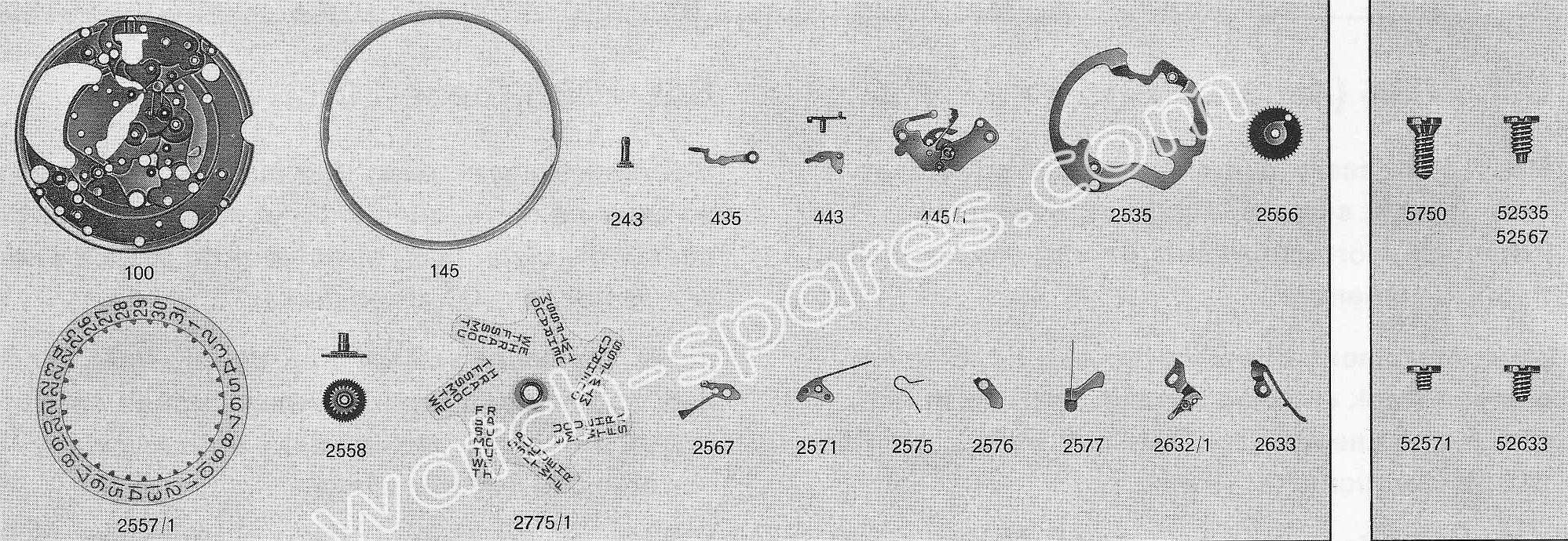 A Schild AS 2086 watch date parts A Schild AS 2086 watch date parts