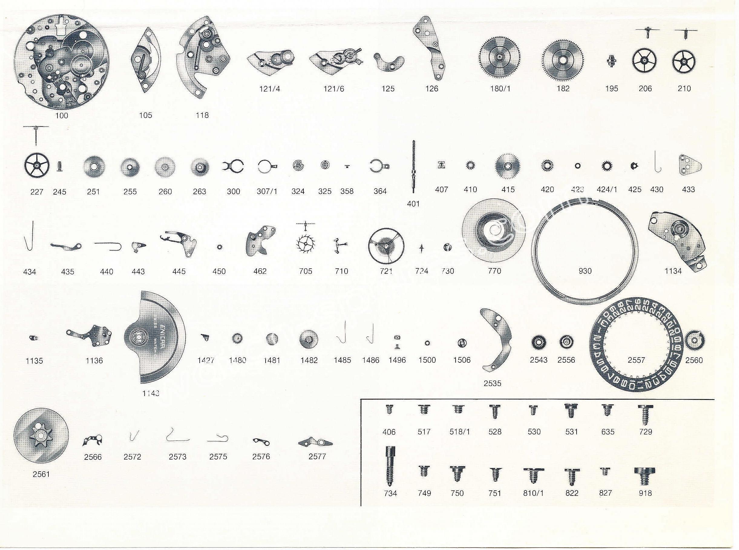 Enicar AR 165 D watch parts Enicar AR 165 D watch parts