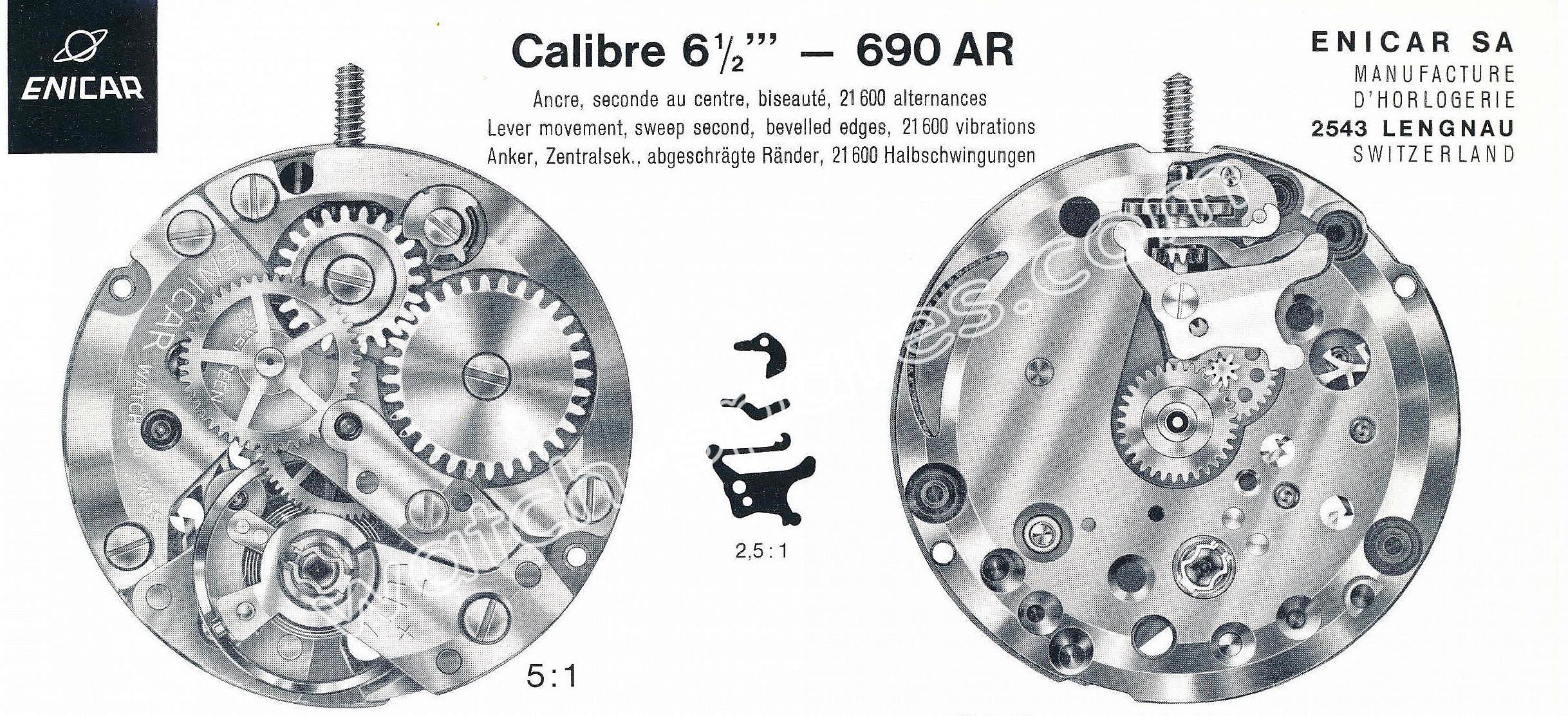 Enicar AR 690 watch movements Enicar AR 690 watch movements
