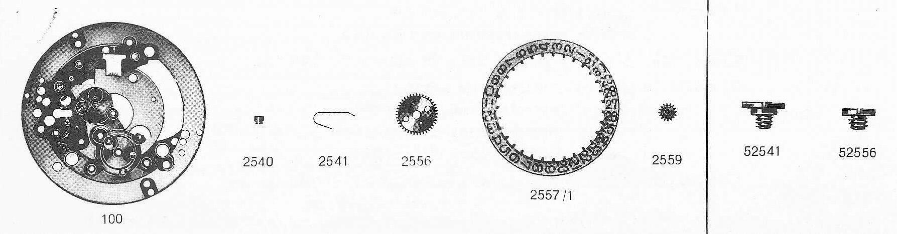 Baumgartner BFG 158 watch date parts Baumgartner BFG 158 watch date parts