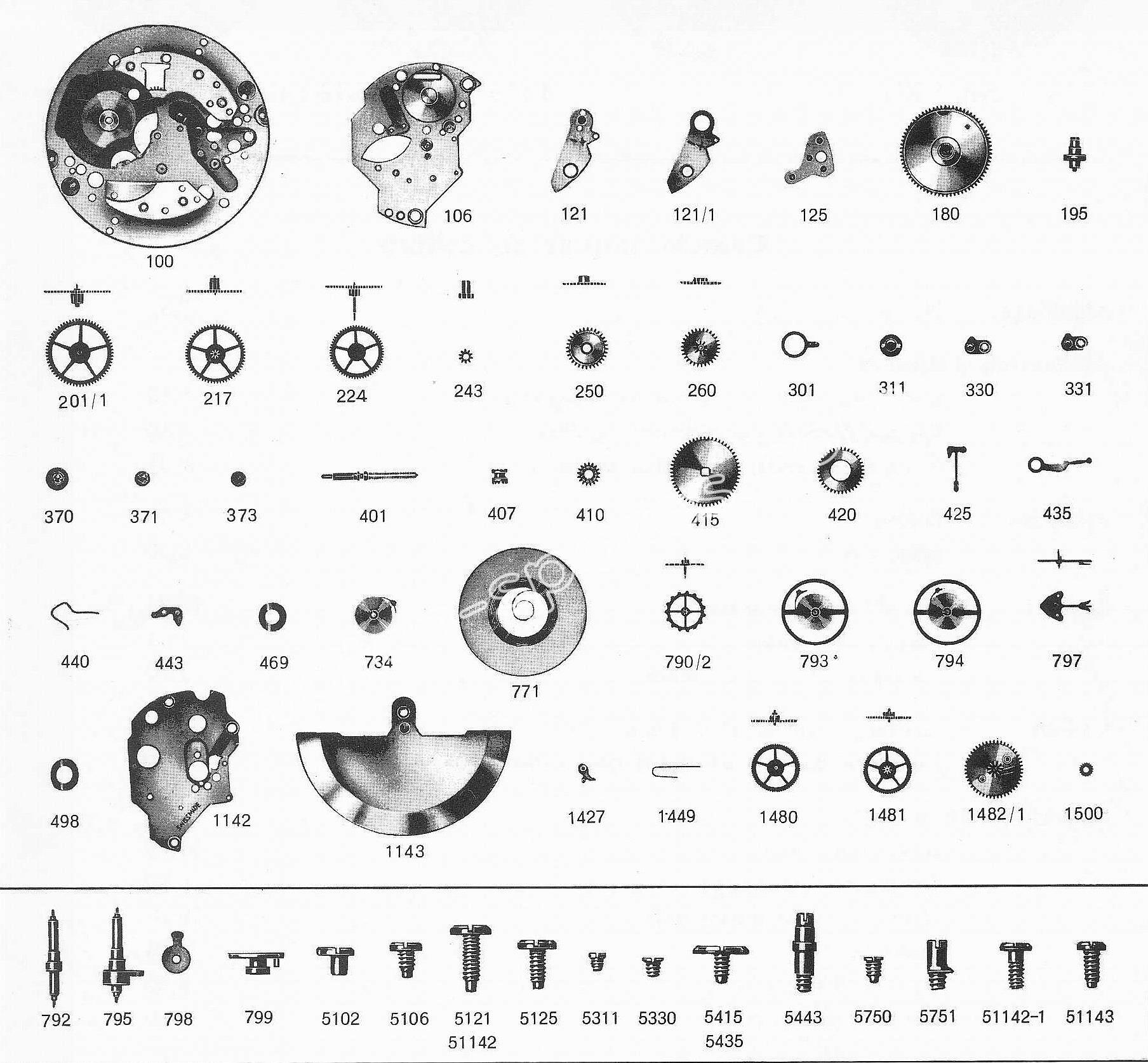 Baumgartner BFG 1582 cal watch spare parts Baumgartner BFG 1582 cal watch spare parts