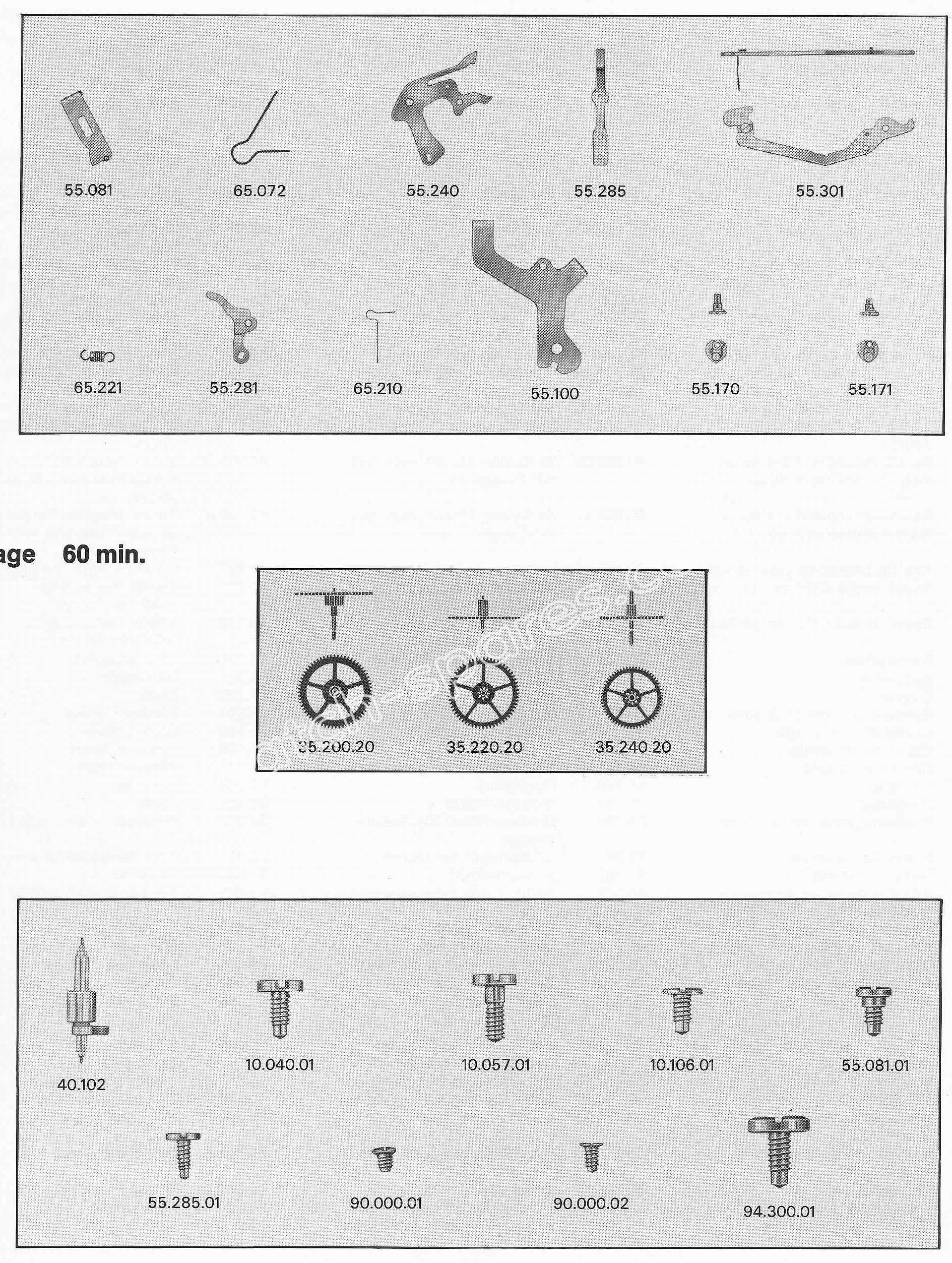 Baumgartner BFG 552 watch spare parts Baumgartner BFG 552 watch spare parts