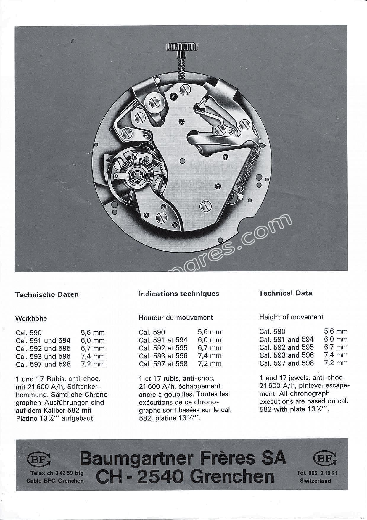 Baumgartner BFG 590 watch movements Baumgartner BFG 590 watch movements