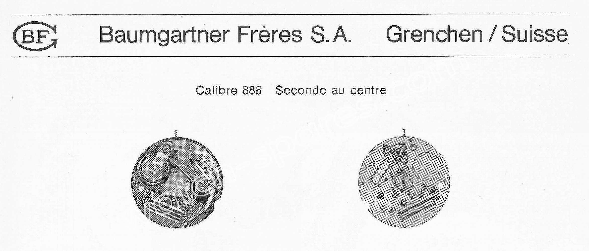 Baumgartner BFG 888 watch movements Baumgartner BFG 888 watch movements