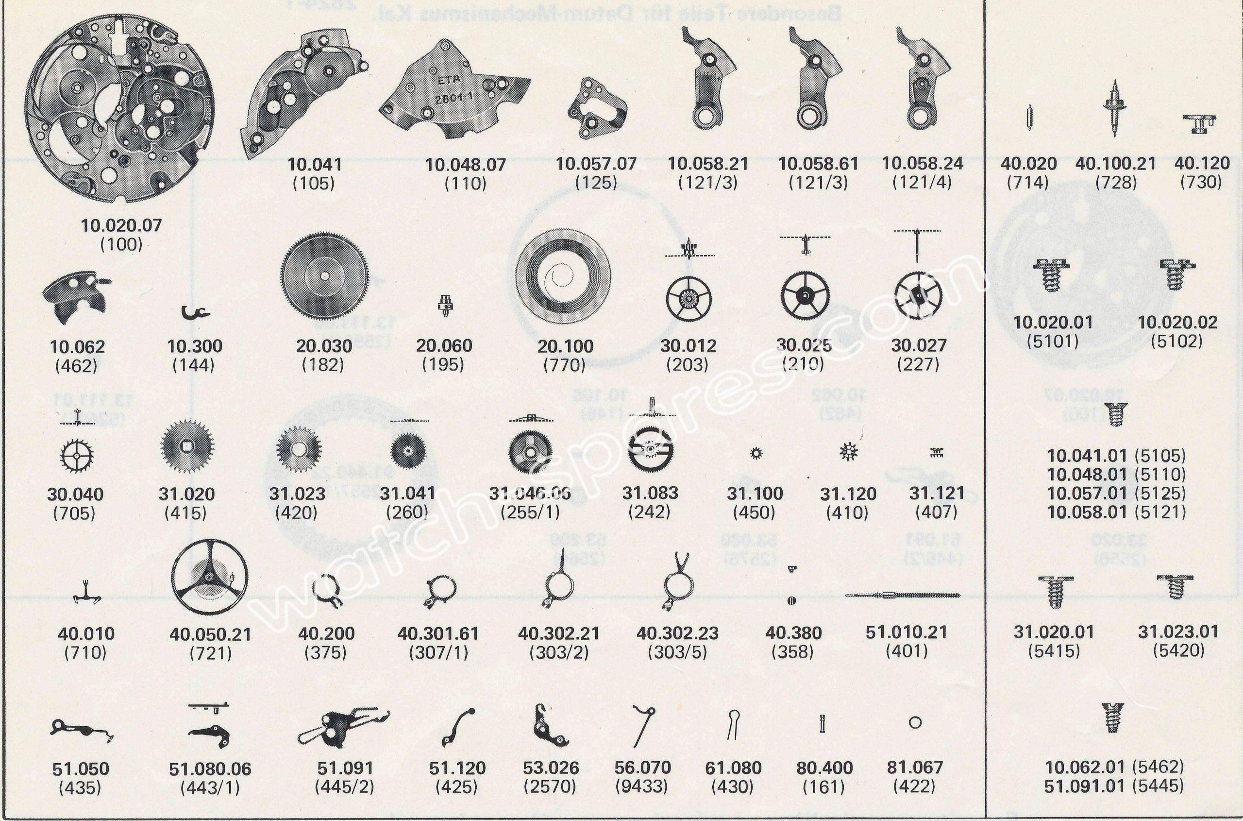 ETA 2804.1 watch spare parts ETA 2804.1 watch spare parts