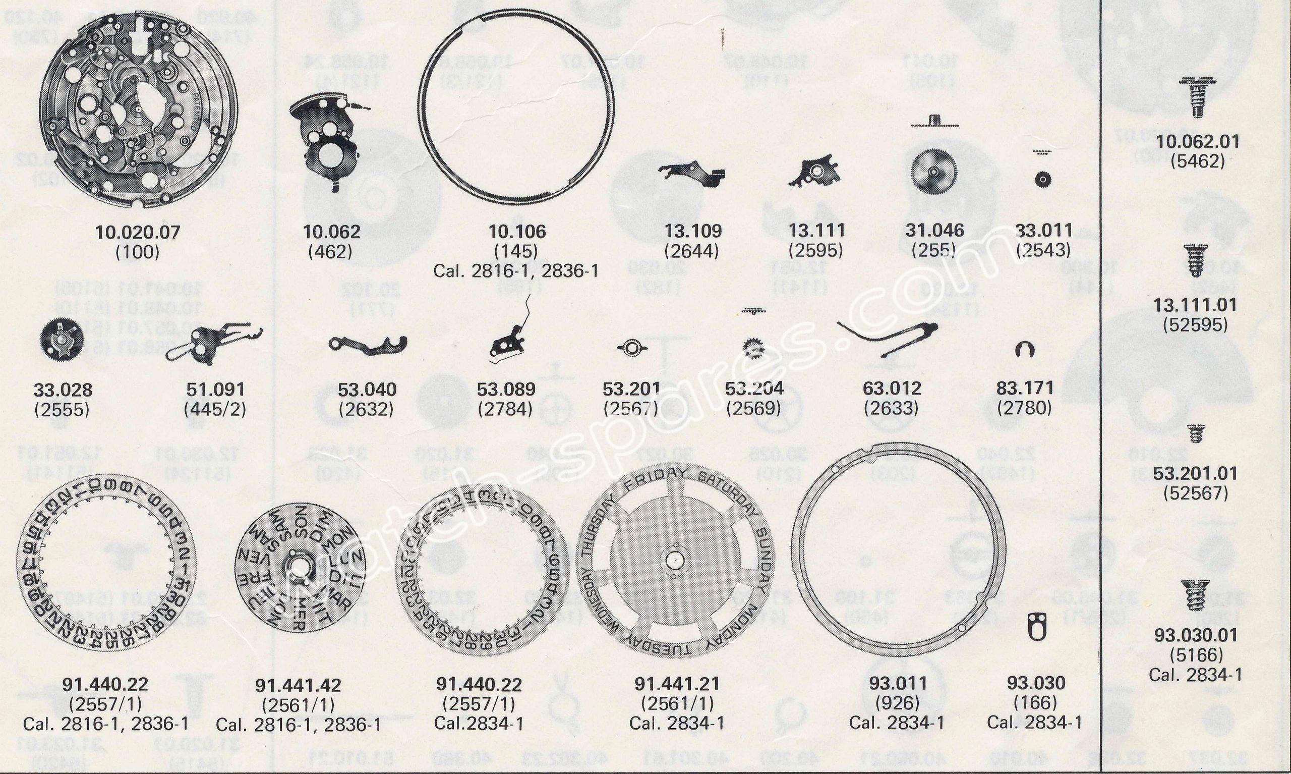 ETA 2834.1 watch date spare parts ETA 2834.1 watch date spare parts