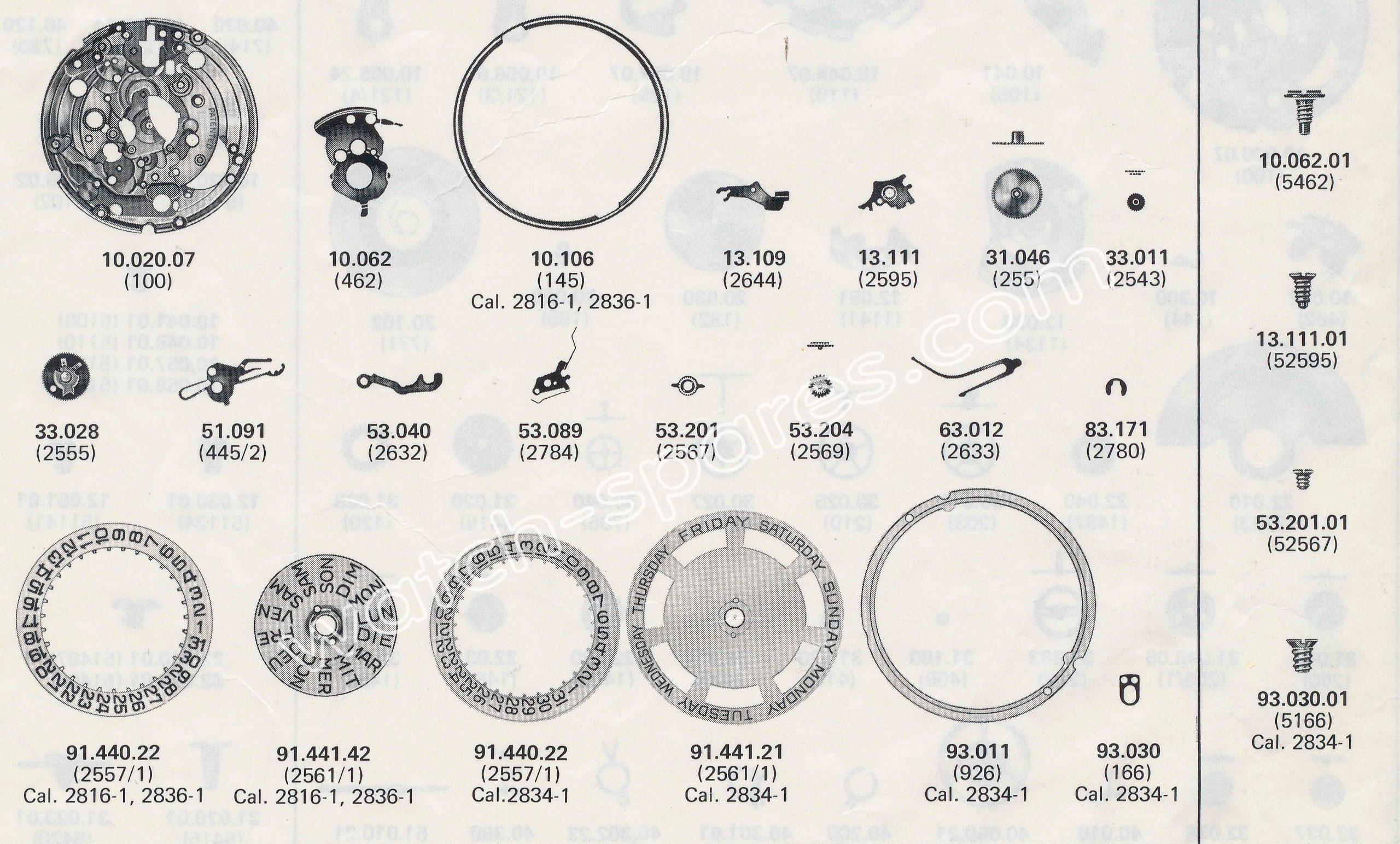 ETA 2836.1 watch date spare parts ETA 2836.1 watch date spare parts