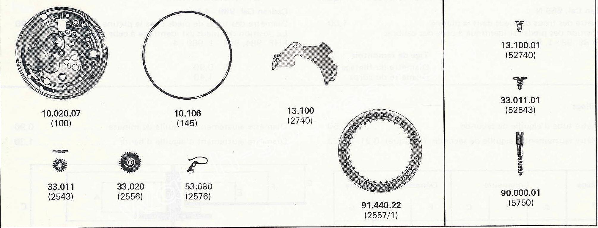 FHF ST 969.4 N watch date spare parts FHF ST 969.4 N watch date spare parts