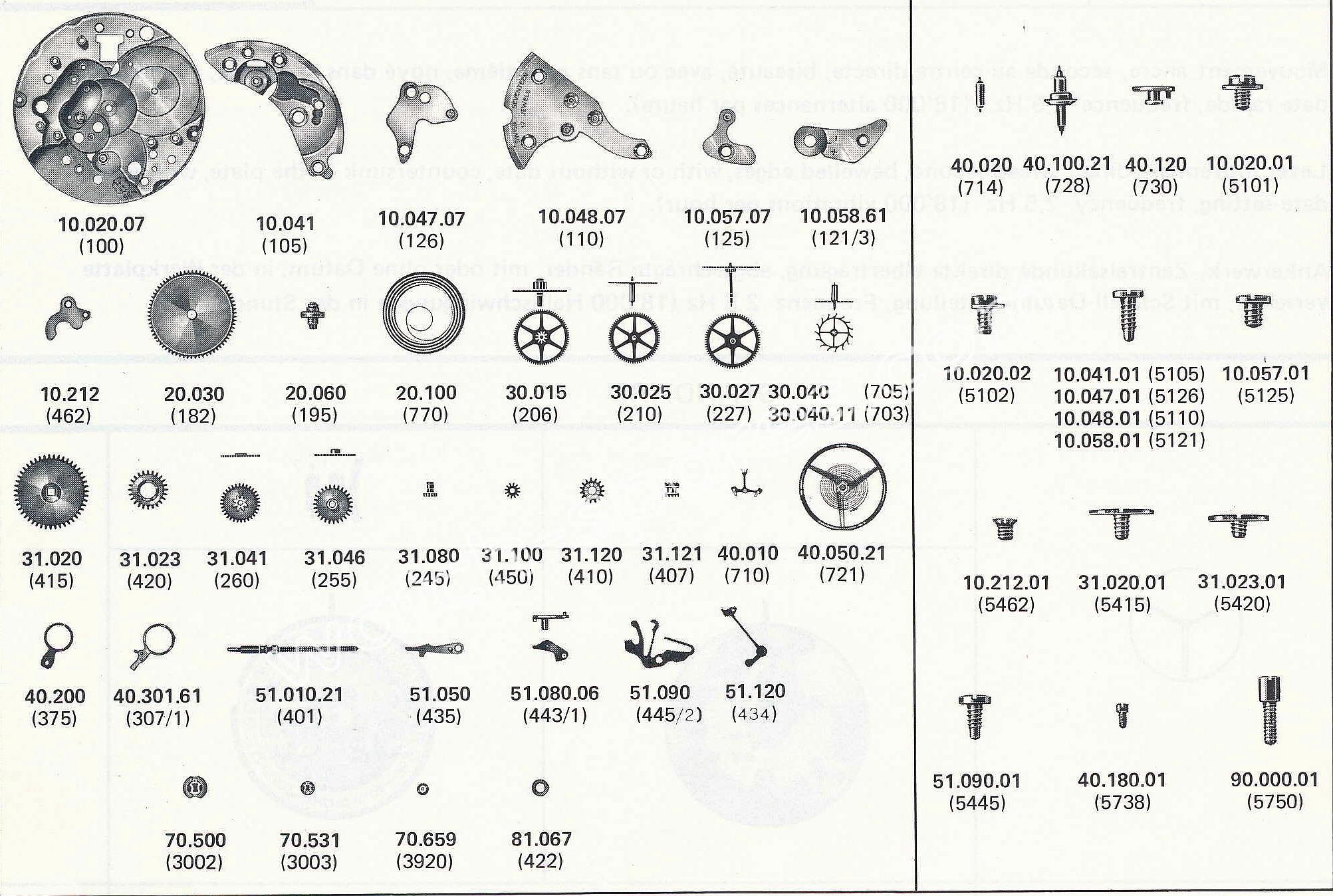 FHF ST 969.4 N watch spare parts FHF ST 969.4 N watch spare parts