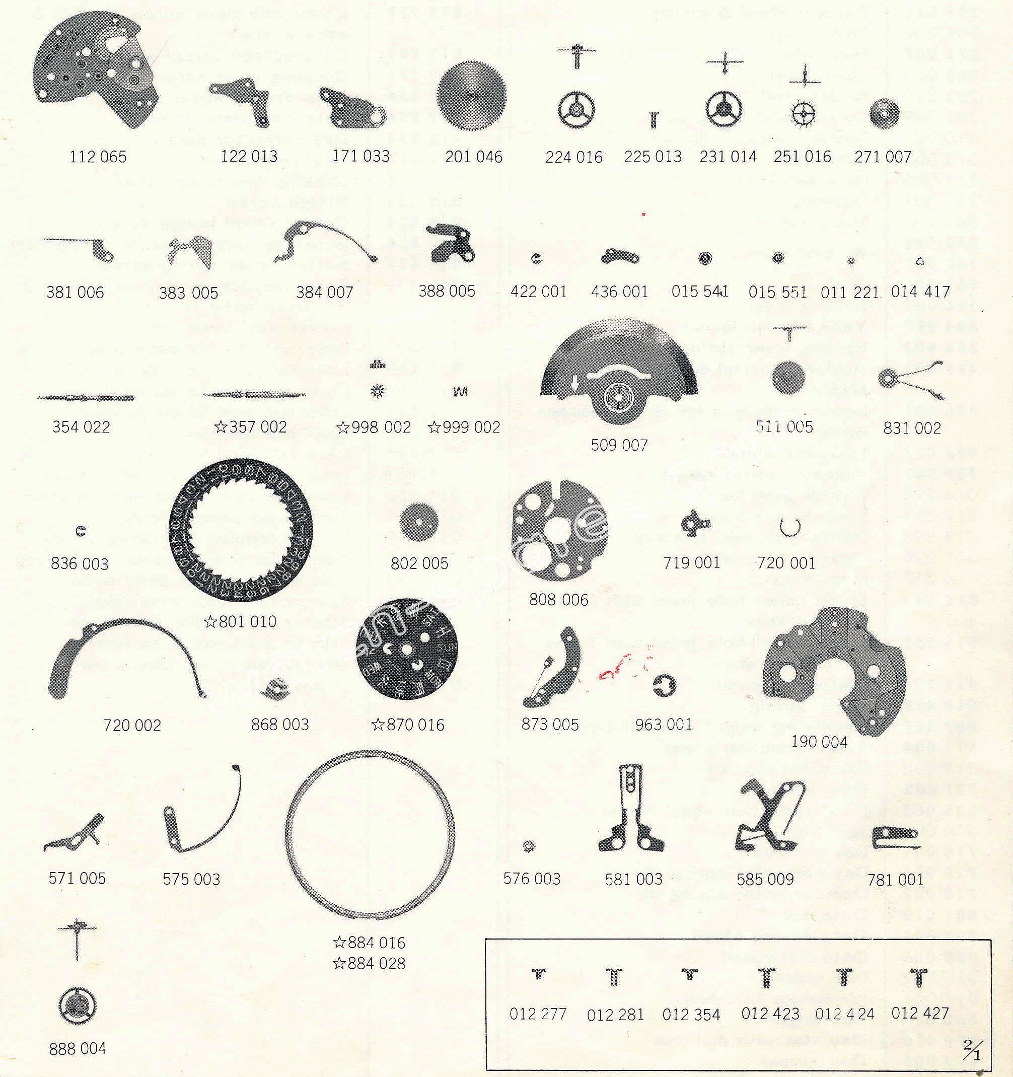 SEIKO 7015A watch spare parts SEIKO 7015A watch spare parts