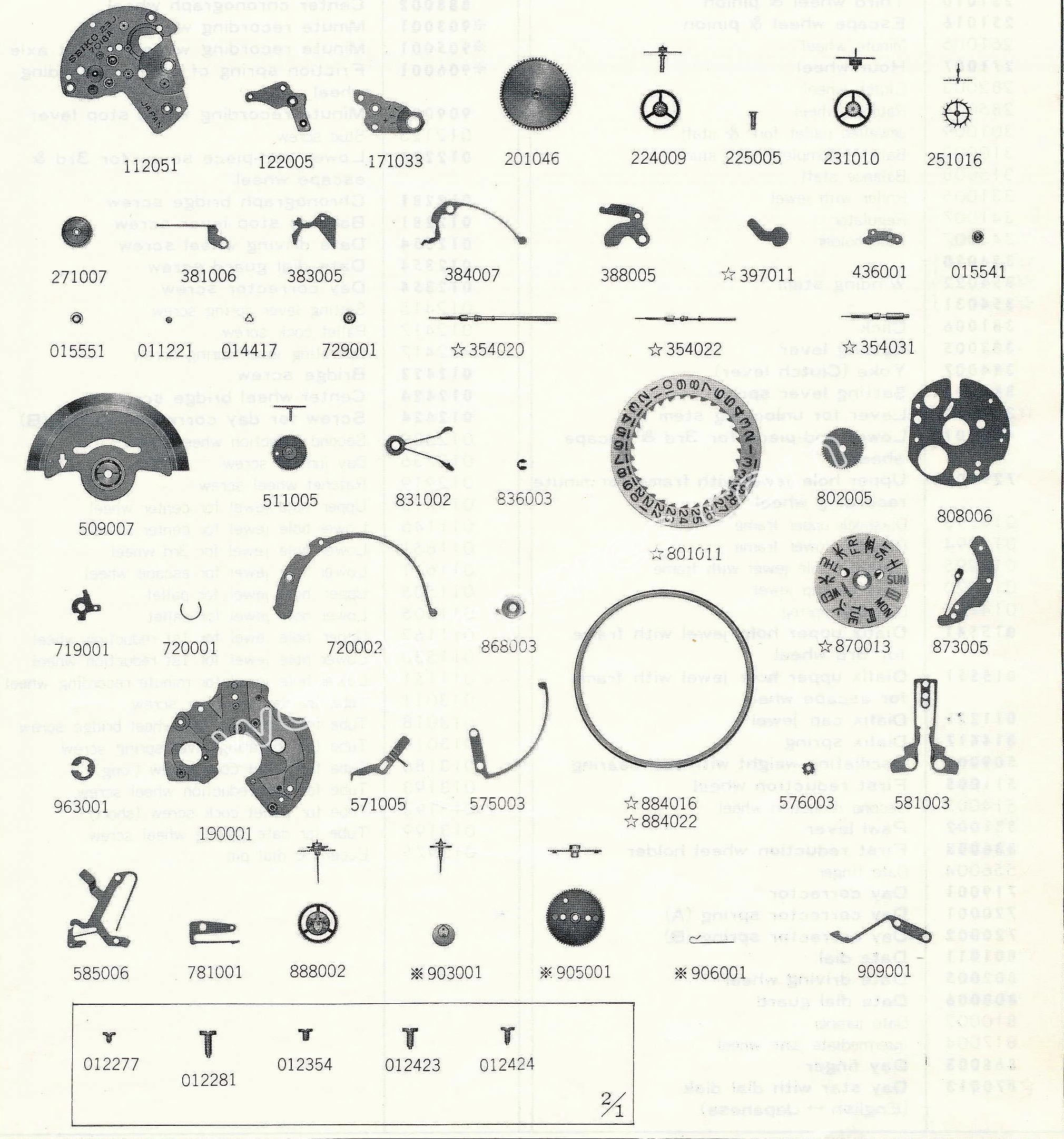 SEIKO 7018A watch spare parts SEIKO 7018A watch spare parts